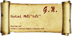 Gutai Máté névjegykártya